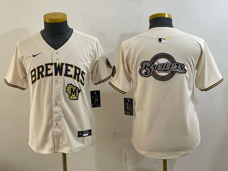 Youth 2026 Milwaukee Brewers blank cream Game Nike MLB Jersey 0915006